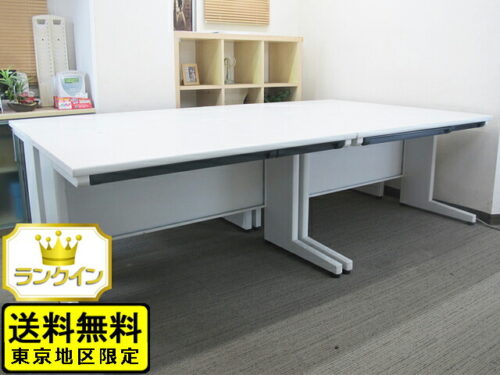 【送料無料 東京地区限定】【美品・中古】 4台セット 平机 オフィスデスク