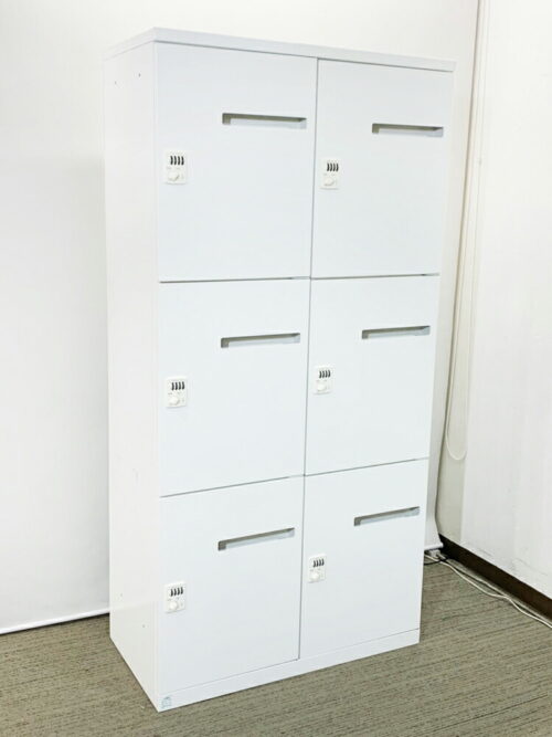 【中古】6人用 パーソナルロッカー 2列3段 投函口付き オカムラ レクトライン 国産