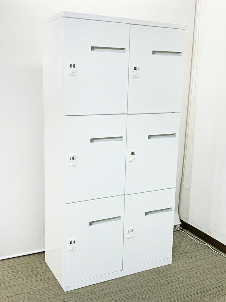 【中古】6人用 パーソナルロッカー 2列3段 投函口付き オカムラ レクトライン 国産