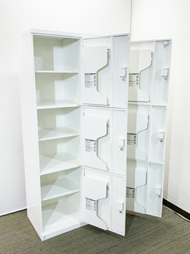 【中古】6人用 パーソナルロッカー 2列3段 投函口付き オカムラ レクトライン 国産 - 画像 (2)