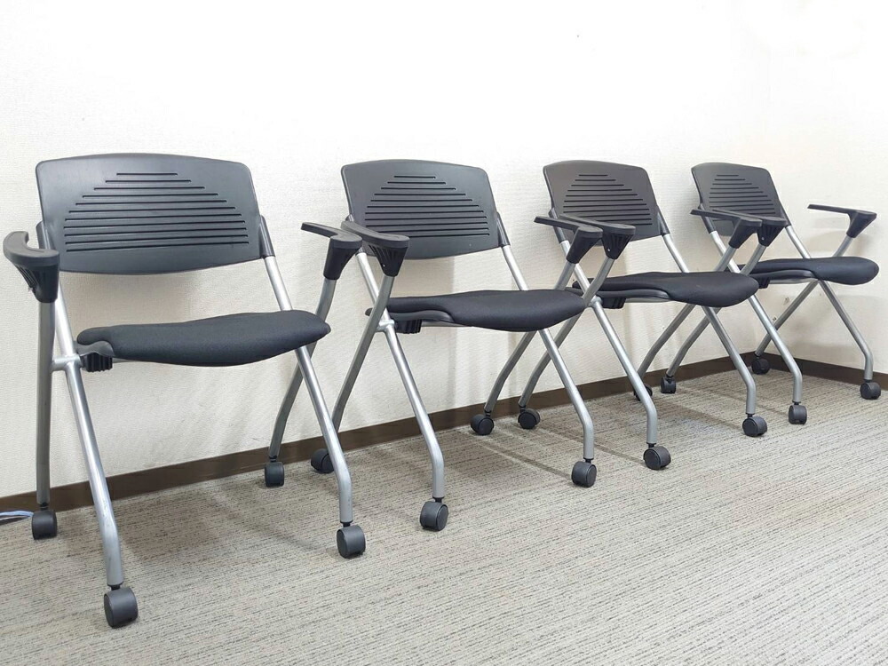 【中古・送料無料 地域限定】10脚セット 会議椅子 ミーティング用チェア - 画像 (2)