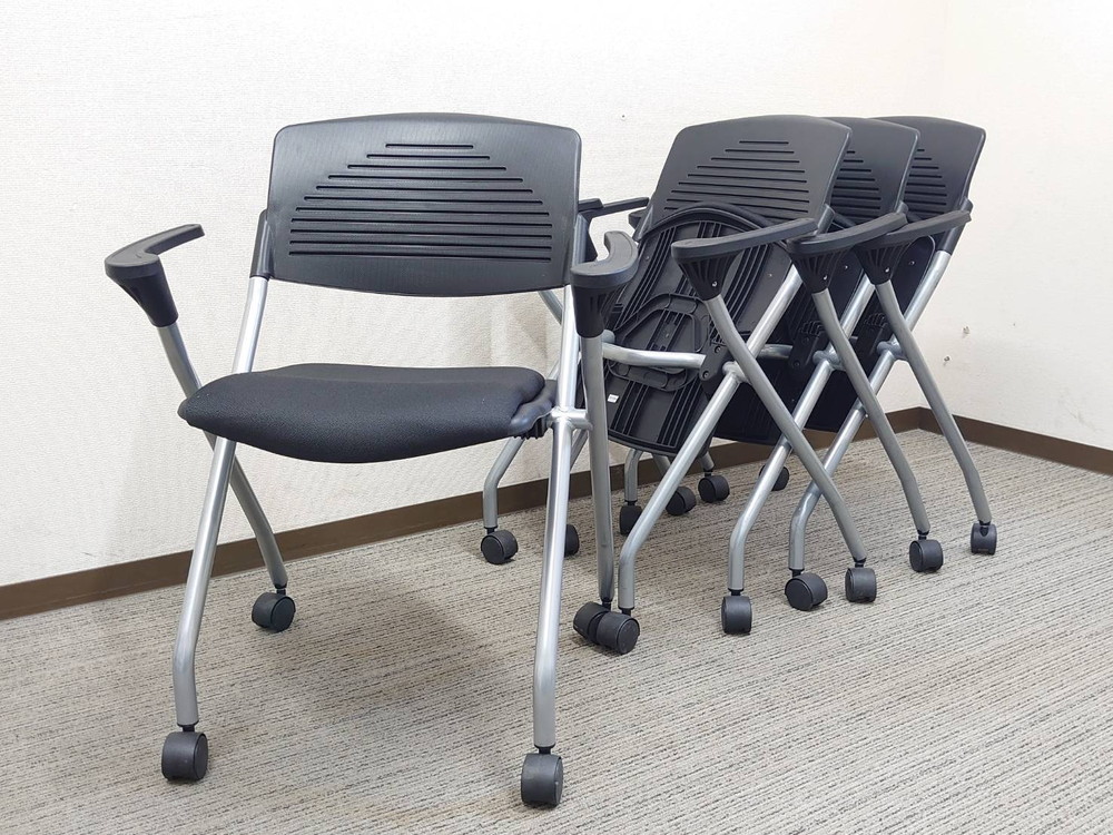 【中古・送料無料 地域限定】10脚セット 会議椅子 ミーティング用チェア - 画像 (8)