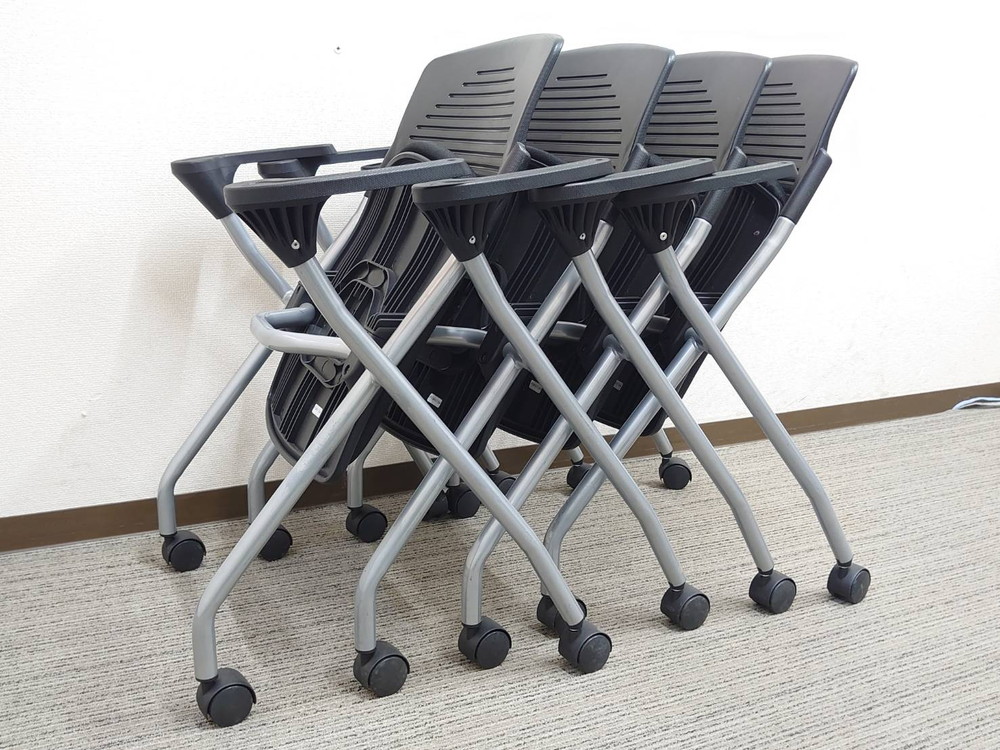 【中古・送料無料 地域限定】10脚セット 会議椅子 ミーティング用チェア - 画像 (9)