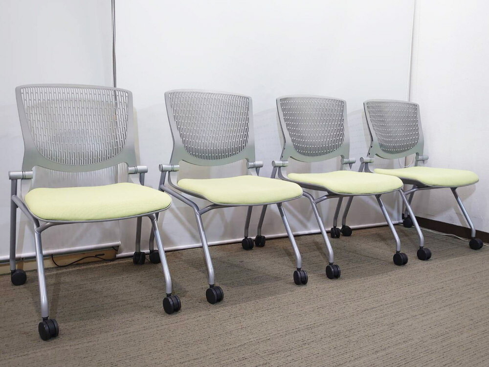 【中古・送料無料 地域限定】美品 会議チェア お得な4脚セット 2020年製 オカムラ グラータ - 画像 (2)
