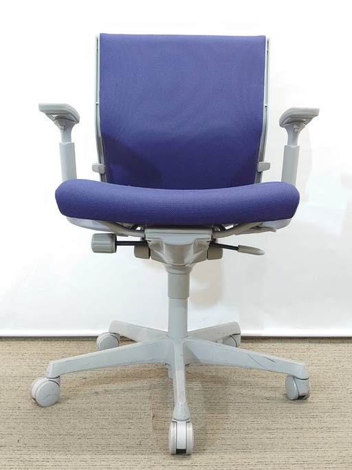 【中古・送料無料 地域限定】岡村製作所 ワークチェア10脚セット ひじ付き オカムラ エスクード - 画像 (4)