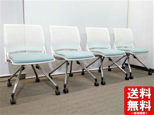 【送料無料 地域限定】4脚セット 会議用チェア オカムラ クリール【中古】