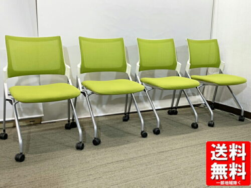 【送料無料 地域限定】4脚セット 会議用チェア ネスタブルチェア ITOKI Monon【中古】