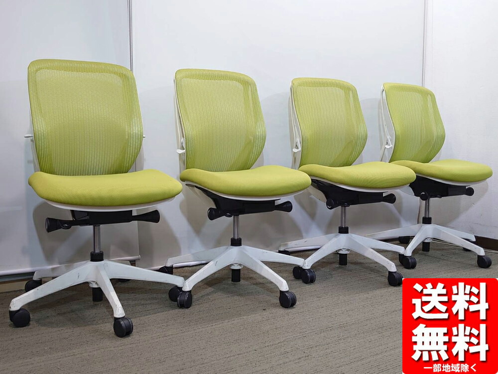 【中古・送料無料 地域限定】美品 岡村製作所 デスクチェア お得な4脚セット - 画像 (2)