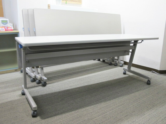 W1800×D600×H700 折りたたみテーブル 折り畳みテーブル ミーティングテーブル 会議テーブル スタックテーブル フォールディングテーブル 会議テーブル KOKUYO【中古オフィス家具】【中古】 - 画像 (3)