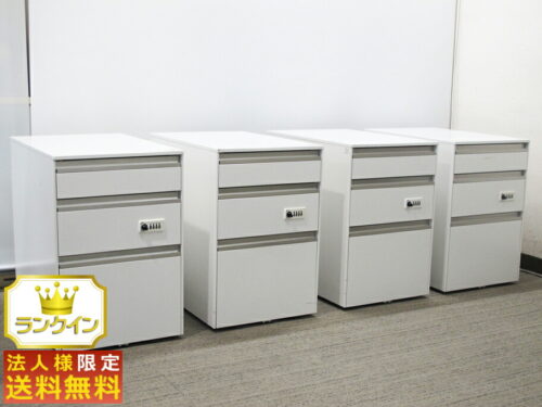 【中古・法人限定送料無料】3段ワゴン4台セット ITOKI 国産