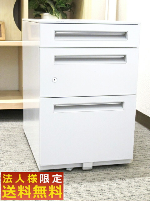 【中古・法人限定送料無料】国産 ウチダ ST 3段 キャスターワゴン