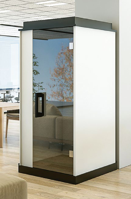 WEBミーティングブース WEB会議ブース W1200×D1200×H2210 シッティングタイプ WMB-120 LED照明・換気ファン・プライベートドア・USBコンセント付属 会議用ブース ミーティング用ブース 個室ブース 個室型 平机 デスク ワークデスク ブース ワークブース【公式】 - 画像 (2)