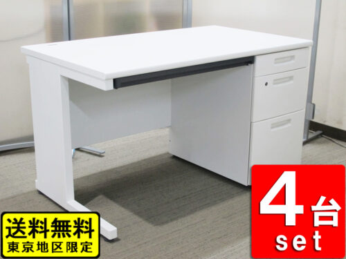 【美品】4人用 コクヨ ピクサ 開業セット 片袖机 片袖デスク オフィスデスク 事務机 ワークデスク スチールデスク 事務デスク オフィス用デスク 4台セット