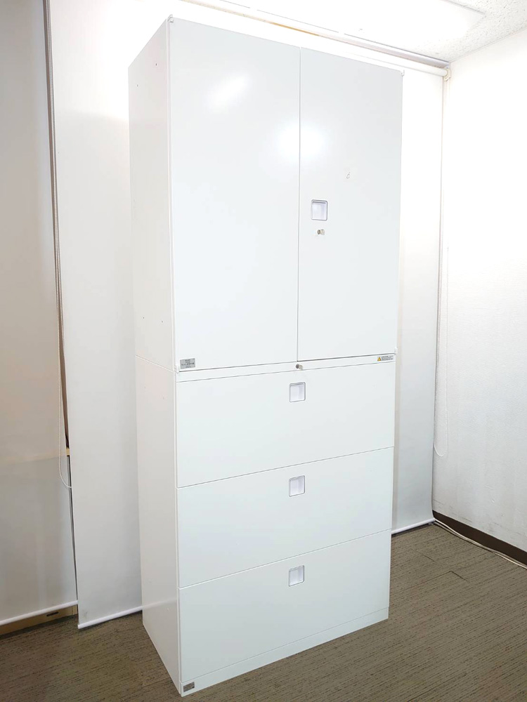 【送料無料 東京地区限定】 【美品】 オカムラ レクトライン 4台セット 上下書庫 両開き書庫 ラテラル書庫 キャビネット ユニット書庫 【中古】 【中古オフィス家具】 - 画像 (2)