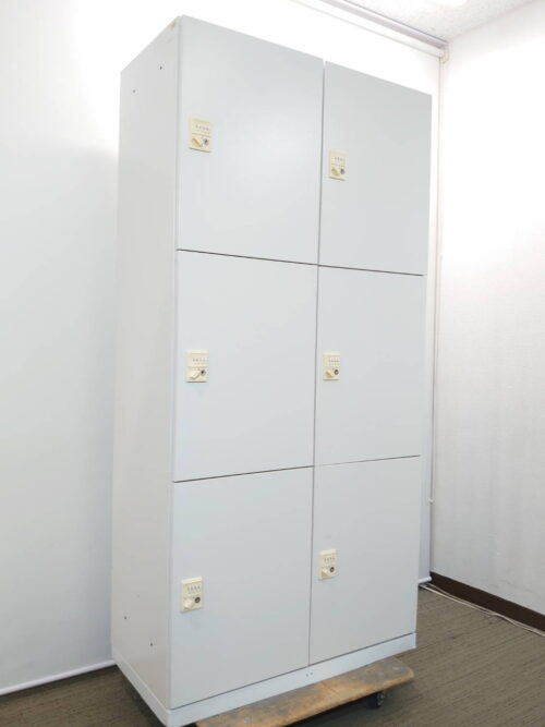 【中古】6人用 オフィスロッカー スチールロッカー 更衣ロッカー 貴重品ロッカー パーソナルロッカー モバイルロッカー 2列3段 ウチダ 国産
