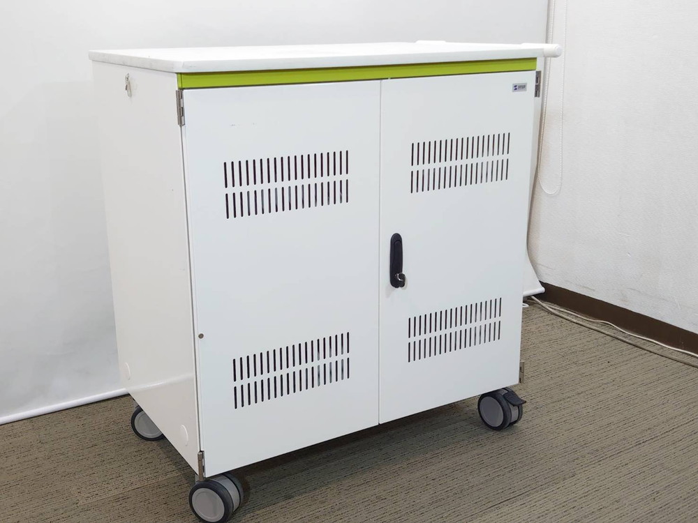 【中古】 【送料無料 東京地区限定】 タブレット収納保管庫 収納キャビネット PC収納庫 最大88台 カギ付き 保管庫 CAI-CAB26WN サンワサプライ 13.3インチ対応 国産 - 画像 (2)