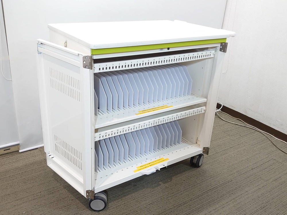 【中古】 【送料無料 東京地区限定】 タブレット収納保管庫 収納キャビネット PC収納庫 最大88台 カギ付き 保管庫 CAI-CAB26WN サンワサプライ 13.3インチ対応 国産 - 画像 (3)