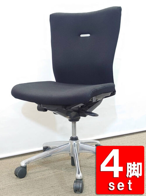【送料無料 地域限定】4脚セット オフィスチェア デスクチェア 事務チェア キャスターチェア 事務イス ワークチェア PCチェア オカムラ 岡村製作所 フィーゴ Feego 国産 【中古】