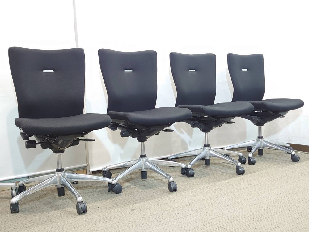 【送料無料 地域限定】4脚セット オフィスチェア デスクチェア 事務チェア キャスターチェア 事務イス ワークチェア PCチェア オカムラ 岡村製作所 フィーゴ Feego 国産 【中古】 - 画像 (3)