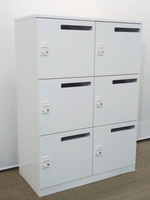 6人用 パーソナルロッカー 投函口付き メールボックス 貴重品ロッカー ダイヤル錠タイプ【中古オフィス家具】【中古】