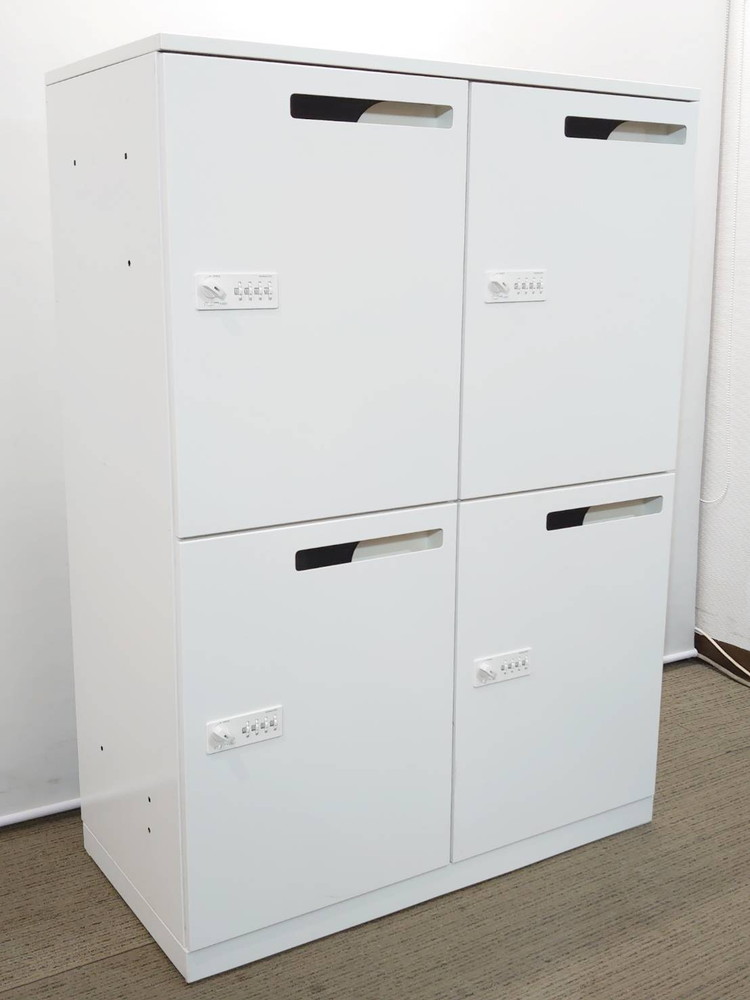 4人用 パーソナルロッカー 投函口付き メールボックス 貴重品ロッカー ダイヤル錠タイプ【中古オフィス家具】【中古】 - 画像 (2)