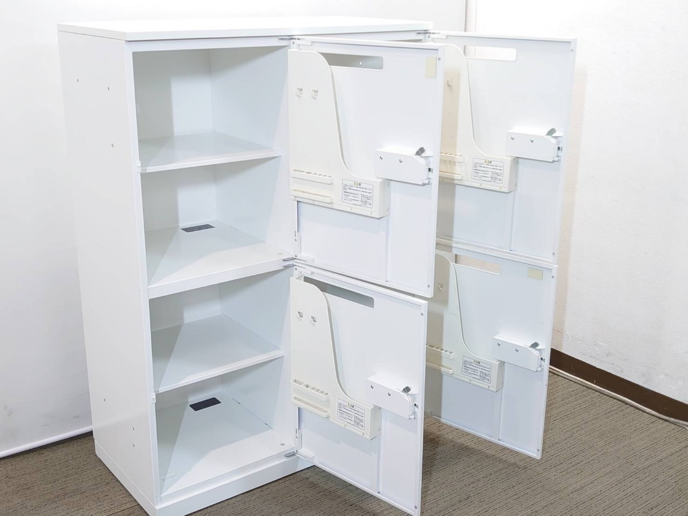 4人用 パーソナルロッカー 投函口付き メールボックス 貴重品ロッカー ダイヤル錠タイプ【中古オフィス家具】【中古】 - 画像 (3)