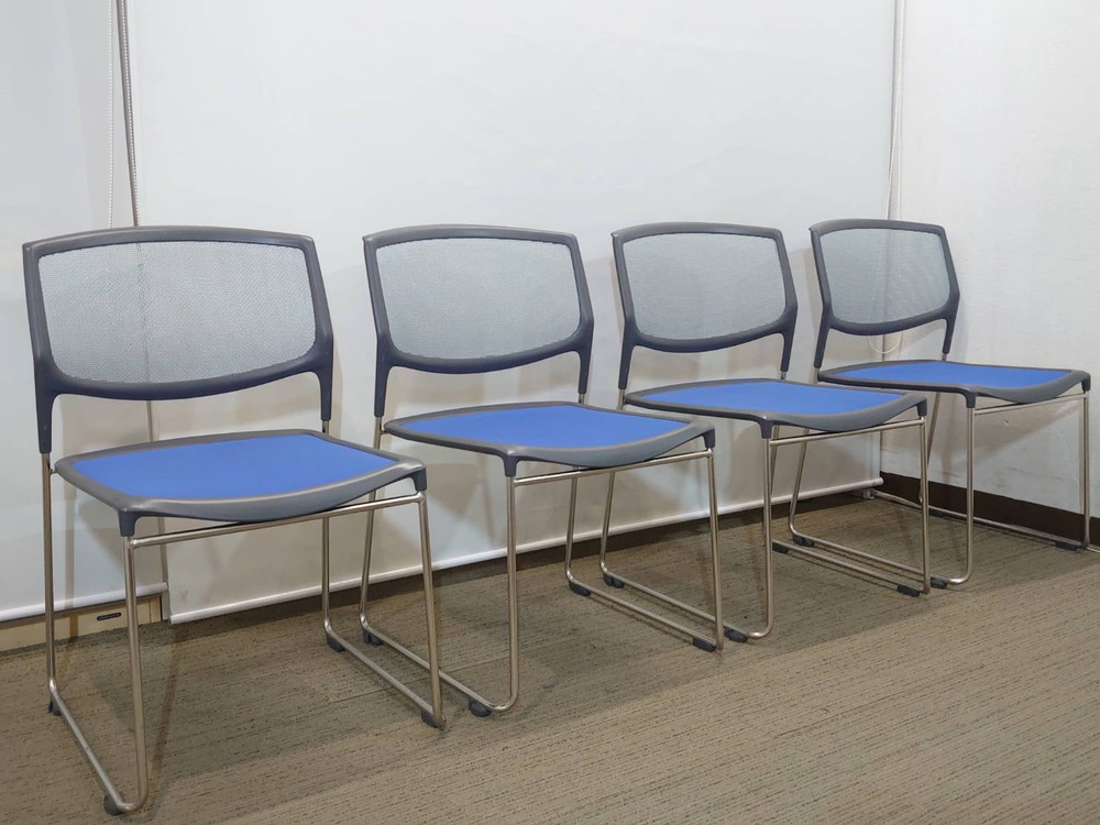 会議用チェア 会議椅子 ミーティング用チェア 会議用椅子 会議イス 多目的チェア メッシュチェア アクソナ 国産 【送料無料 東京地区限定】26脚セット axona AICHI ミーティングチェア 会議チェア スタッキングチェア スタックチェア【中古オフィス家具】【中古】 - 画像 (3)