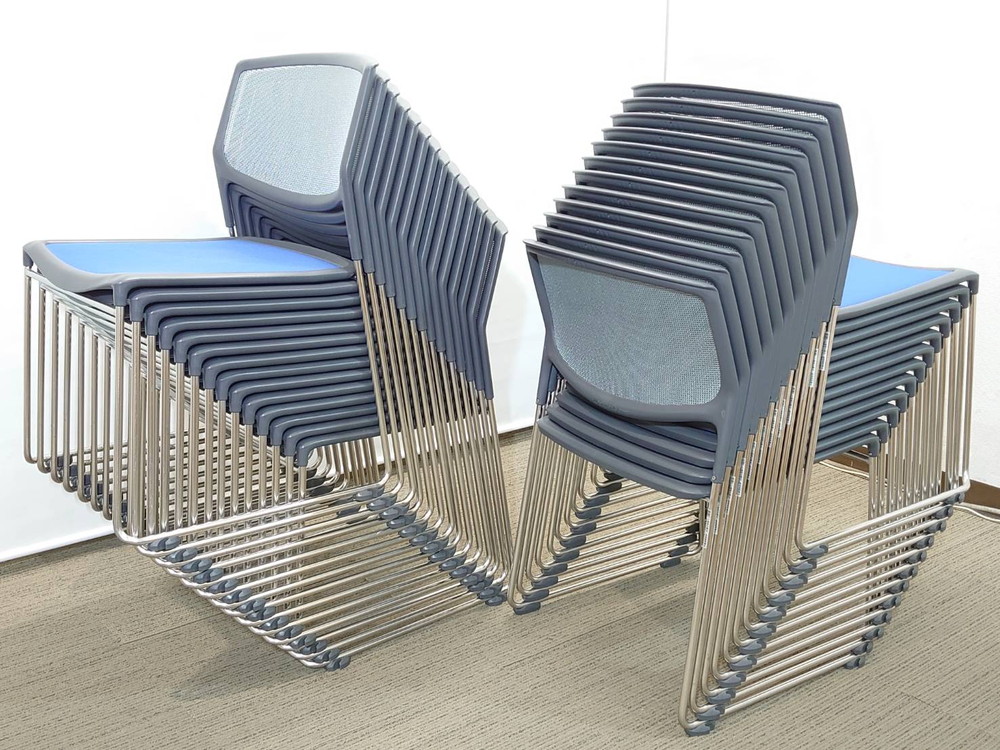 会議用チェア 会議椅子 ミーティング用チェア 会議用椅子 会議イス 多目的チェア メッシュチェア アクソナ 国産 【送料無料 東京地区限定】26脚セット axona AICHI ミーティングチェア 会議チェア スタッキングチェア スタックチェア【中古オフィス家具】【中古】 - 画像 (7)