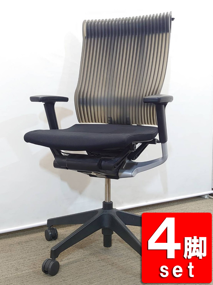 役員用チェア キャスターチェア ワークチェア マネジメントチェア エグゼクティブチェア イトーキ スピーナ エラストマーバック 国産 【送料無料 地域限定】4脚セット オフィスチェア デスクチェア 事務チェア 役員チェア 肘付き【中古オフィス家具】【中古】