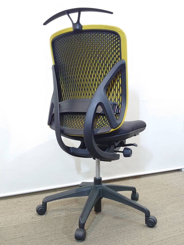 【送料無料 地域限定】キャスターチェア OAチェア PCチェア 事務イス 事務椅子 事務いす 事務用チェア イナバインターナショナル INABA 国産 イエラ Yera オフィスチェア デスクチェア ハイバック ワークチェア パソコンチェア 事務チェア ハンガー付き 肘無し【中古オフィス家具】【中古】 - 画像 (3)