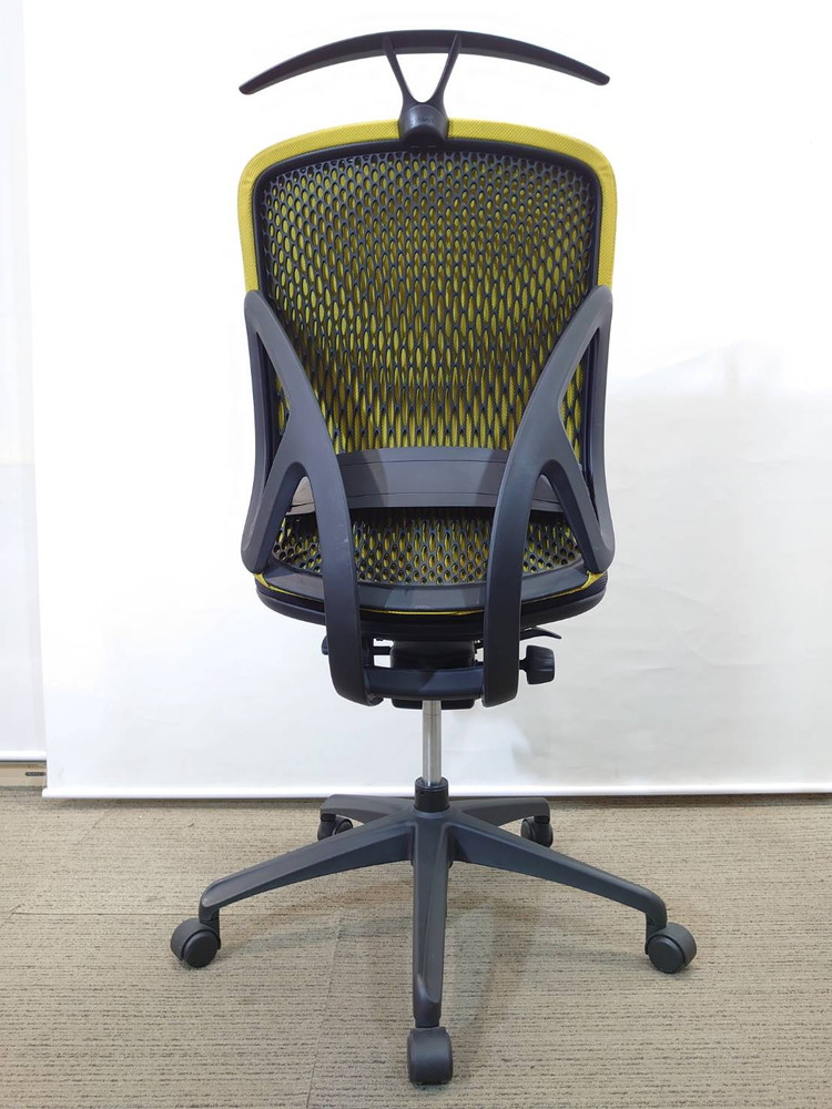 【送料無料 地域限定】キャスターチェア OAチェア PCチェア 事務イス 事務椅子 事務いす 事務用チェア イナバインターナショナル INABA 国産 イエラ Yera オフィスチェア デスクチェア ハイバック ワークチェア パソコンチェア 事務チェア ハンガー付き 肘無し【中古オフィス家具】【中古】 - 画像 (5)