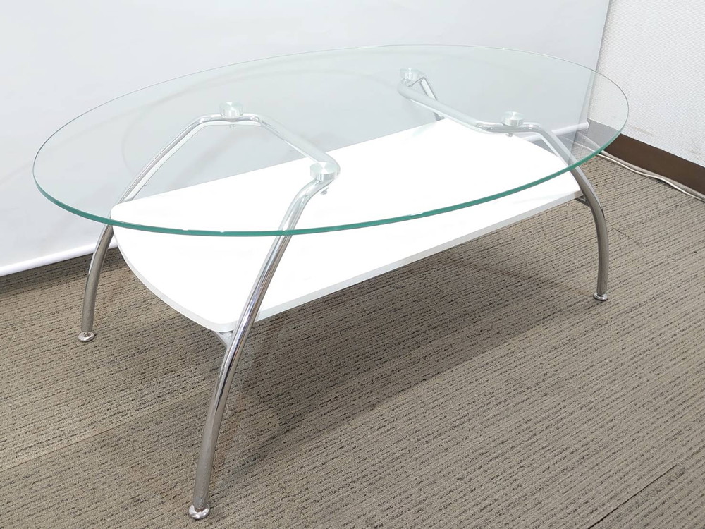 【送料無料 東京地区限定】 応接セット 3点セット 3人掛けソファ テーブル ソファセット 役員 会議 イトーキ LYK 応接ソファ ニトリ ガラステーブル 【中古オフィス家具】【中古】 - 画像 (8)