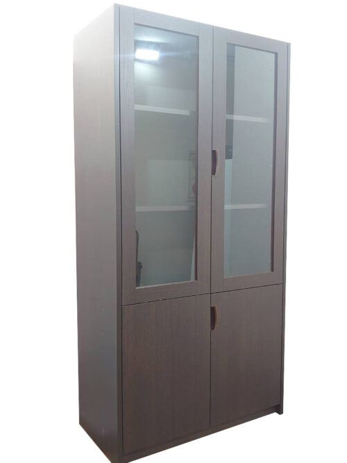 役員用収納家具 ガラス書庫 木製 エグゼクティブ 木製書庫 本棚 書棚 収納棚 両開き オカムラ 国産 中古 両開き書庫 役員書庫 収納庫 キャビネット 鍵付き書庫 鍵付き 役員家具 【中古オフィス家具】【中古】