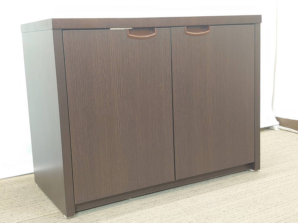 【送料無料 東京地区限定】 役員家具4点セット ガラス書庫 ワードローブ 両開き書庫×2台【中古オフィス家具】【中古】 - 画像 (6)