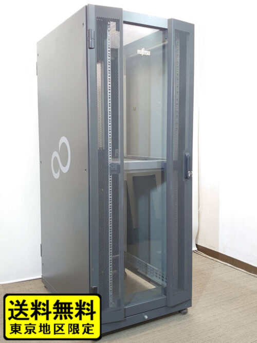 【送料無料 東京地区限定】 サーバーラック スタンダードラック 鍵付き キャスター付き PW-R3RC1 富士通 国産 【中古オフィス家具】【中古】