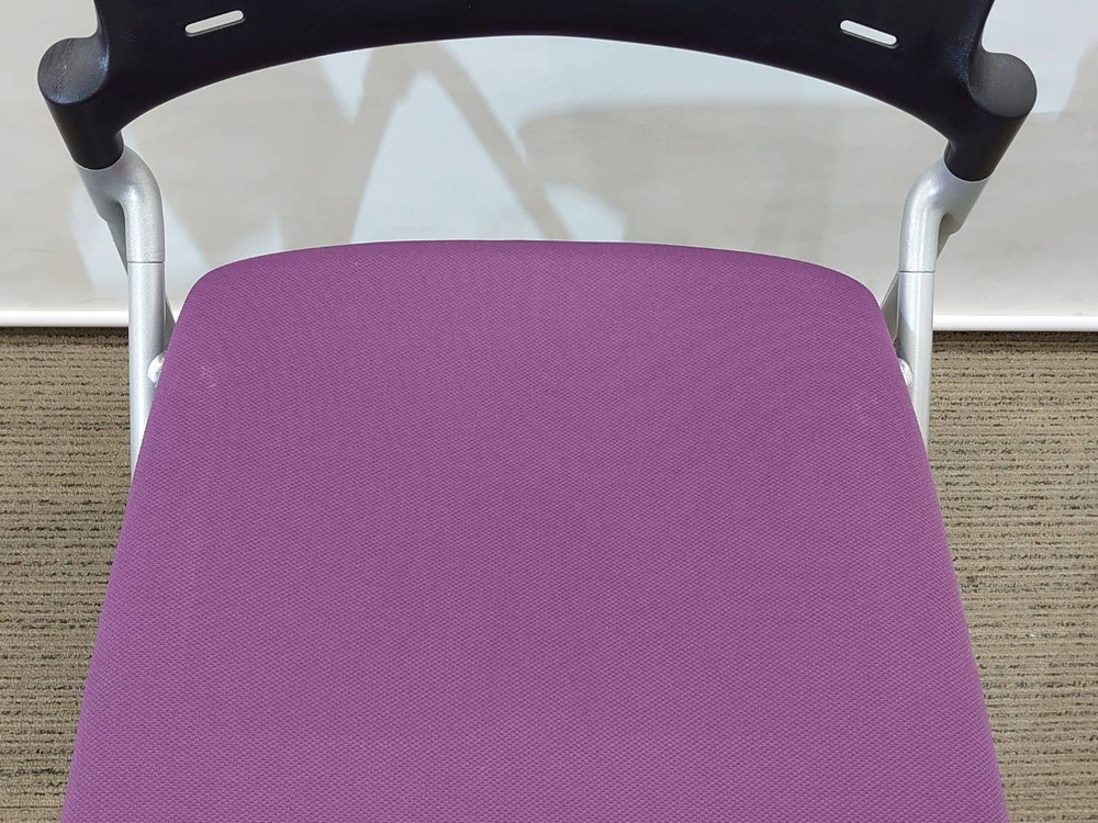 【送料無料 地域限定】4脚セット イトーキ マノス 会議チェア ミーティングチェア スタッキングチェア ネスティングチェア ネスタブルチェア スタックチェア 平行スタックチェア【中古オフィス家具】【中古】 - 画像 (4)