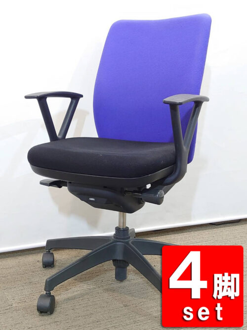 在庫30脚以上あり【送料無料 地域限定】4脚セット オフィスチェア デスクチェア 事務チェア キャスターチェア PCチェア OAチェア ナイキ シェルモ 【中古オフィス家具】【中古】