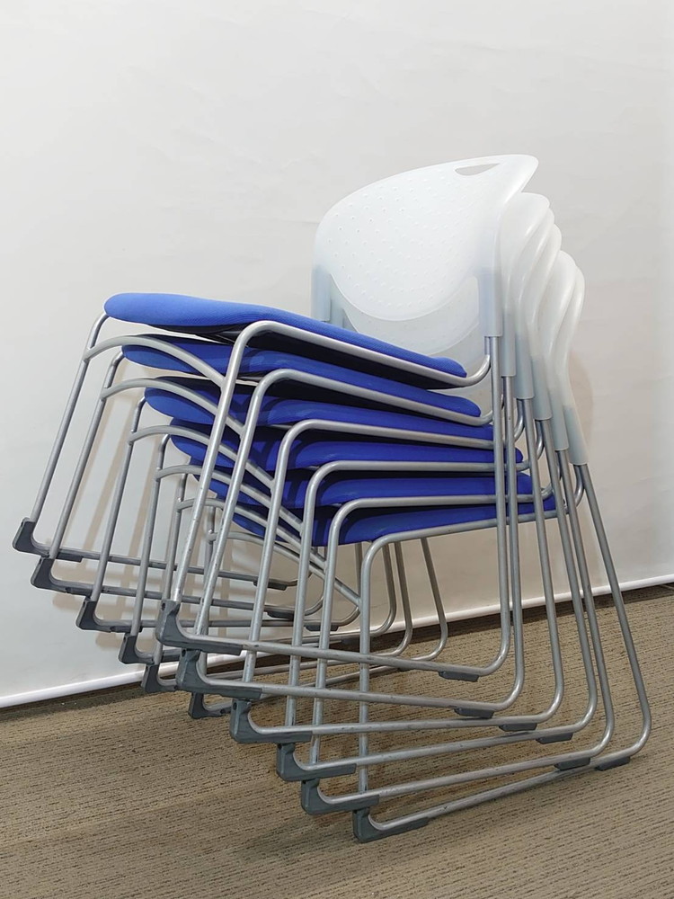 【送料無料 地域限定】 6脚セット 会議チェア ミーティングチェア 会議用チェア スタックチェア 会議イス イトーキ クリケットチェア 国産 【中古オフィス家具】【中古】 - 画像 (6)