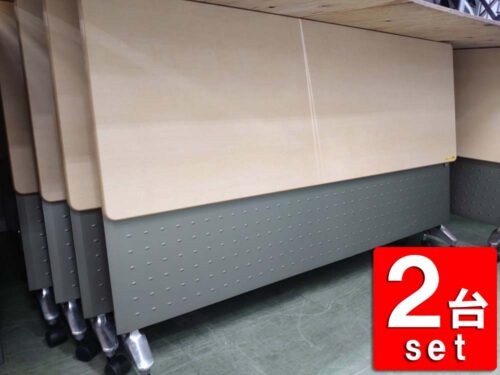 W1800×D600×H700 ミーティング用テーブル 平行スタックテーブル サイドスタックテーブル サイドフォールドテーブル 会議机 ウチダ SA型 2台セット 折りたたみテーブル 折り畳みテーブル ミーティングテーブル 会議テーブル スタックテーブル フォールディングテーブル スタッキングテーブル 会議用テーブル【中古オフィス家具】【中古】