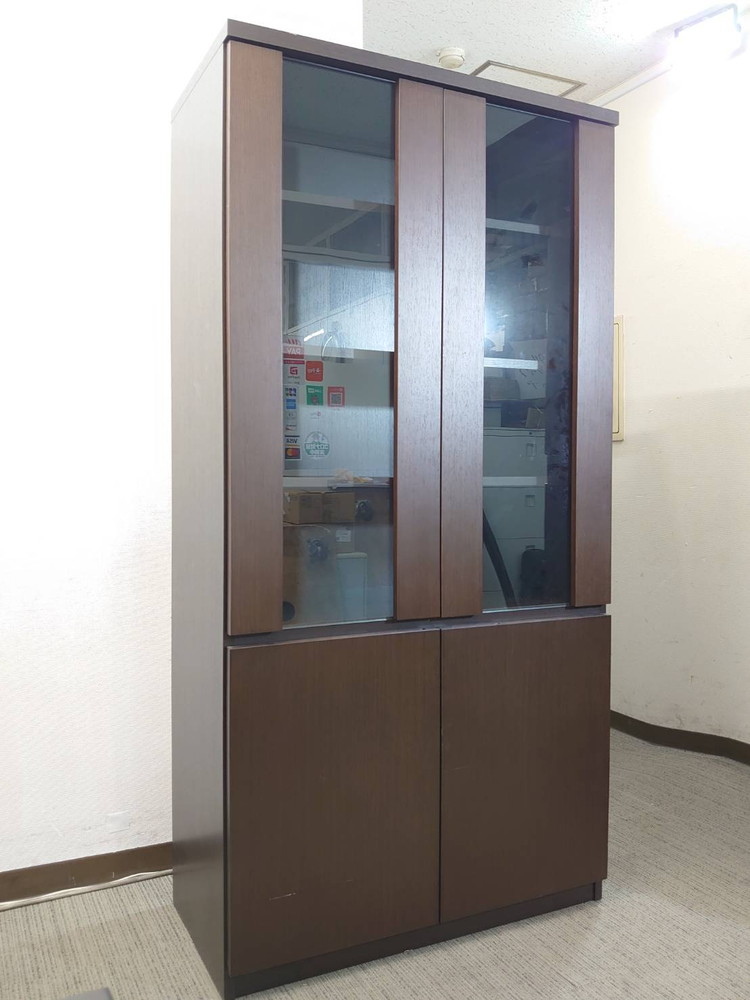 【送料無料 東京地区限定】イトーキ X09 役員家具3点セット ガラス書庫 ワードローブ ローガラス書庫 書庫【中古オフィス家具】【中古】 - 画像 (12)