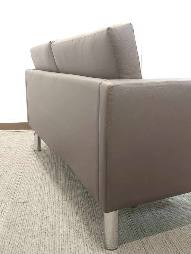 【送料無料 東京地区限定】 応接セット 3点セット 2人掛けソファ テーブル 役員 会議 応接ソファ ガラステーブル 応接家具 ソファ 【中古オフィス家具】【中古】 - 画像 (7)