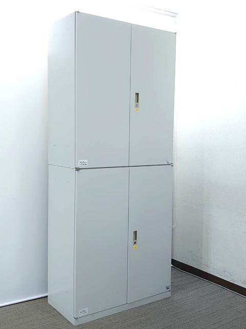 上下書庫 両開き書庫 キャビネット 本棚 書棚 ユニット書庫 スチール書庫 保管庫 収納庫 スチールキャビネット【中古オフィス家具】【中古】