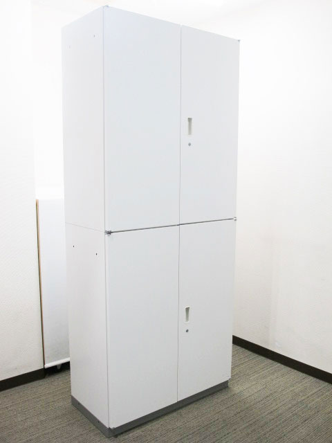 【格安】鍵付き イトーキ シンライン 上下書庫 両開き書庫 スチール書庫 キャビネット ユニット書庫【中古オフィス家具】