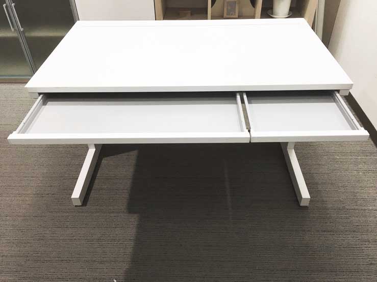 ウチダ 平机 W1000 スカエナ スチールデスク オフィスデスク ワークデスク 平デスク SFP1000 OW 机 デスク PCデスク 中古オフィスデスク 事務机 事務デスク 事務用デスク パソコンデスク ホワイト色 内田洋行 UCHIDA 国産【中古オフィス家具】【中古】 - 画像 (2)