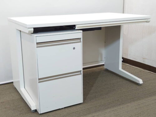 片袖机 片袖デスク 3段左袖 オフィスデスク 事務机 ワークデスク スチールデスク 事務デスク オフィス用デスク 【中古オフィス家具】 【中古】