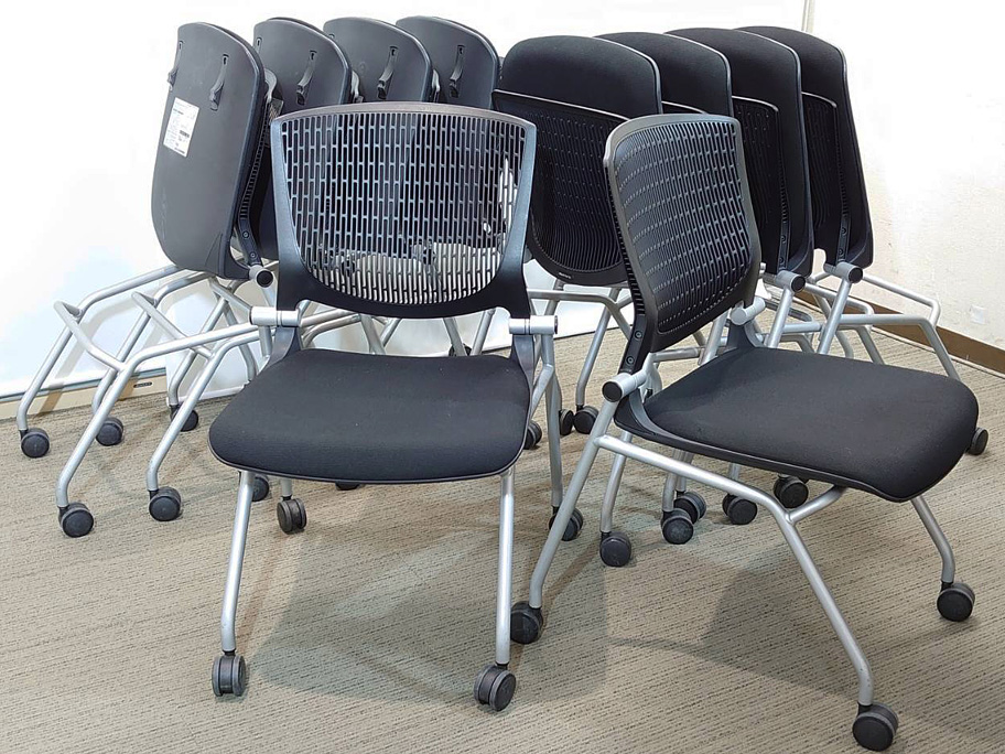 【在庫多数】 【送料無料 地域限定】10脚セット 会議チェア ミーティングチェア スタッキングチェア スタックチェア ネスタブルチェア ネスティングチェア 【中古オフィス家具】【中古】