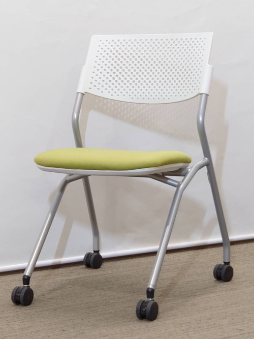 【送料無料 地域限定】4脚セット ウチダ 内田洋行 会議チェア ミーティングチェア スタッキングチェア スタックチェア ネスタブルチェア ネスティングチェア 折り畳み 椅子 フォールディングチェア 【中古オフィス家具】【中古】 - 画像 (3)