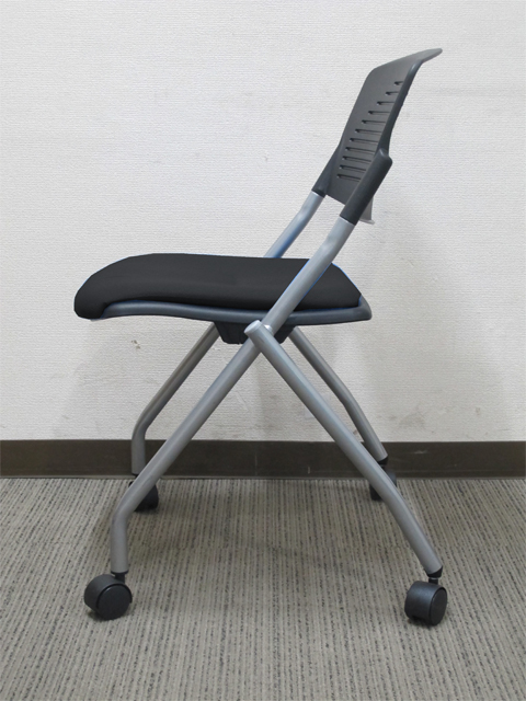 会議チェア ミーティングチェア スタッキングチェア スタックチェア ネスタブルチェア ネスティングチェア フォールディングチェア 平行スタックチェア 折りたたみチェア 折り畳み椅子【中古オフィス家具】【中古】 - 画像 (3)