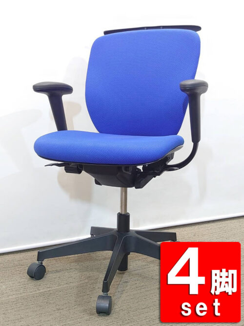 【送料無料 地域限定】 4脚セット イトーキ プラオ オフィスチェア デスクチェア ひじ付き ハンガー付き 事務チェア OAチェア キャスターチェア 事務イス ワークチェア 国産 【中古オフィス家具】【中古】