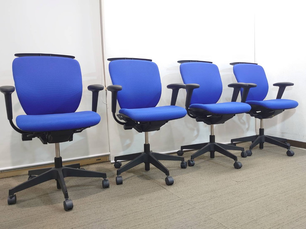 【送料無料 地域限定】 4脚セット イトーキ プラオ オフィスチェア デスクチェア ひじ付き ハンガー付き 事務チェア OAチェア キャスターチェア 事務イス ワークチェア 国産 【中古オフィス家具】【中古】 - 画像 (3)